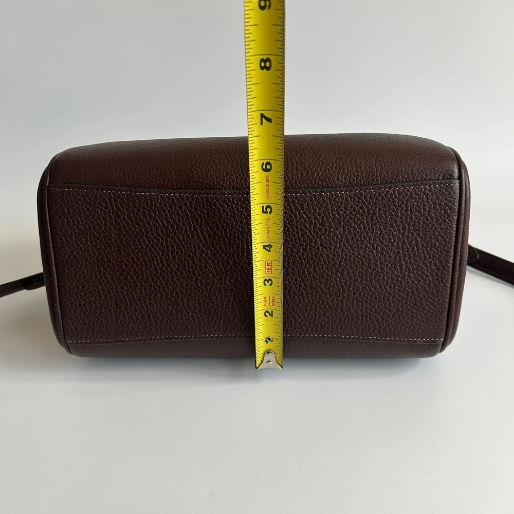 Coach Rowan Satchel Dark Brown Pebbled Leather Crossbody Bag CY962